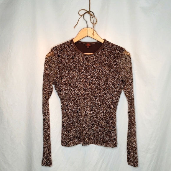 Vintage Danier Mesh Print Top - Picture 1 of 5